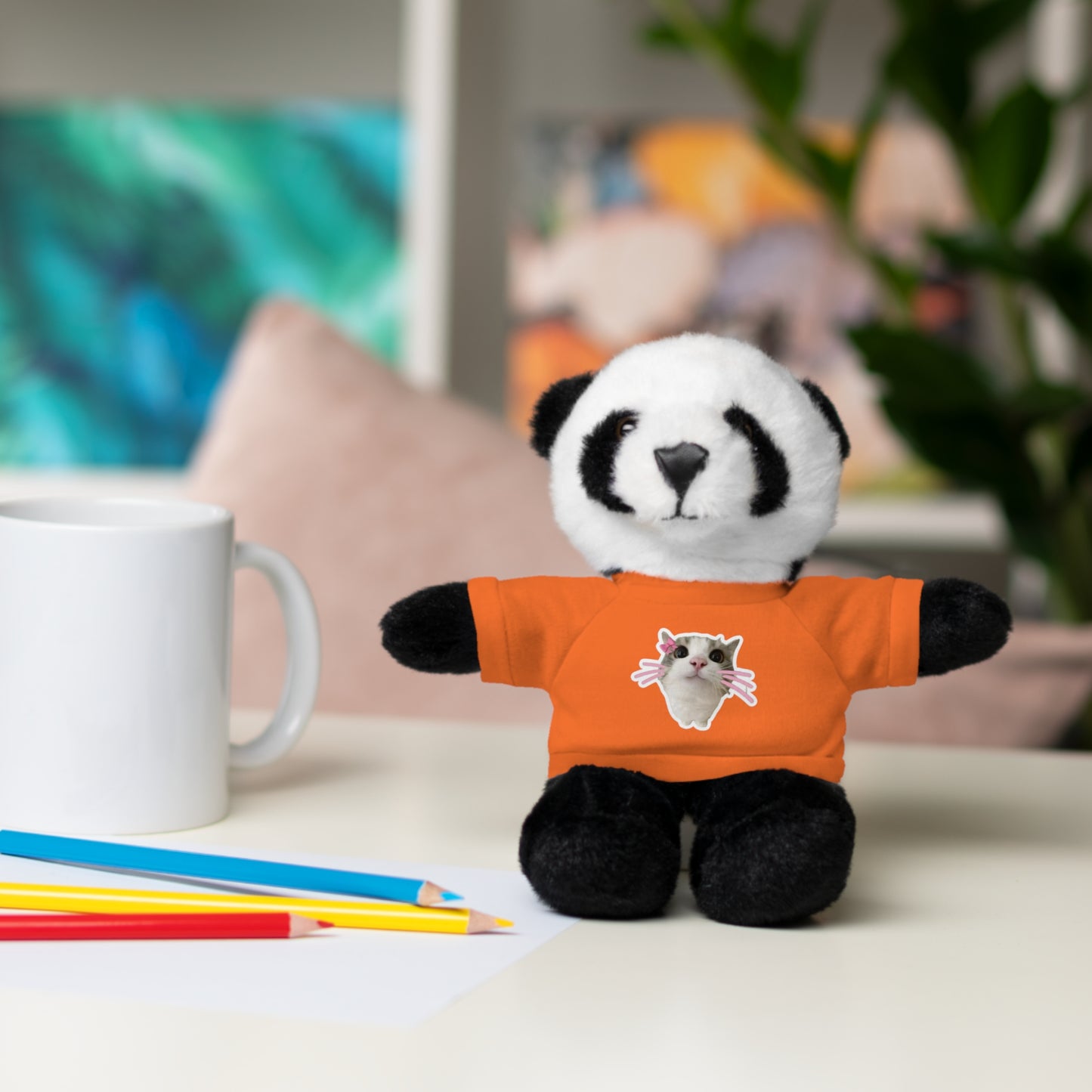 Adorable Stuffed Animal with T-Shirt, Cute Plush Toy, Gift for Kids, Personalized Teddy Bear, Birthday, Holiday Gift