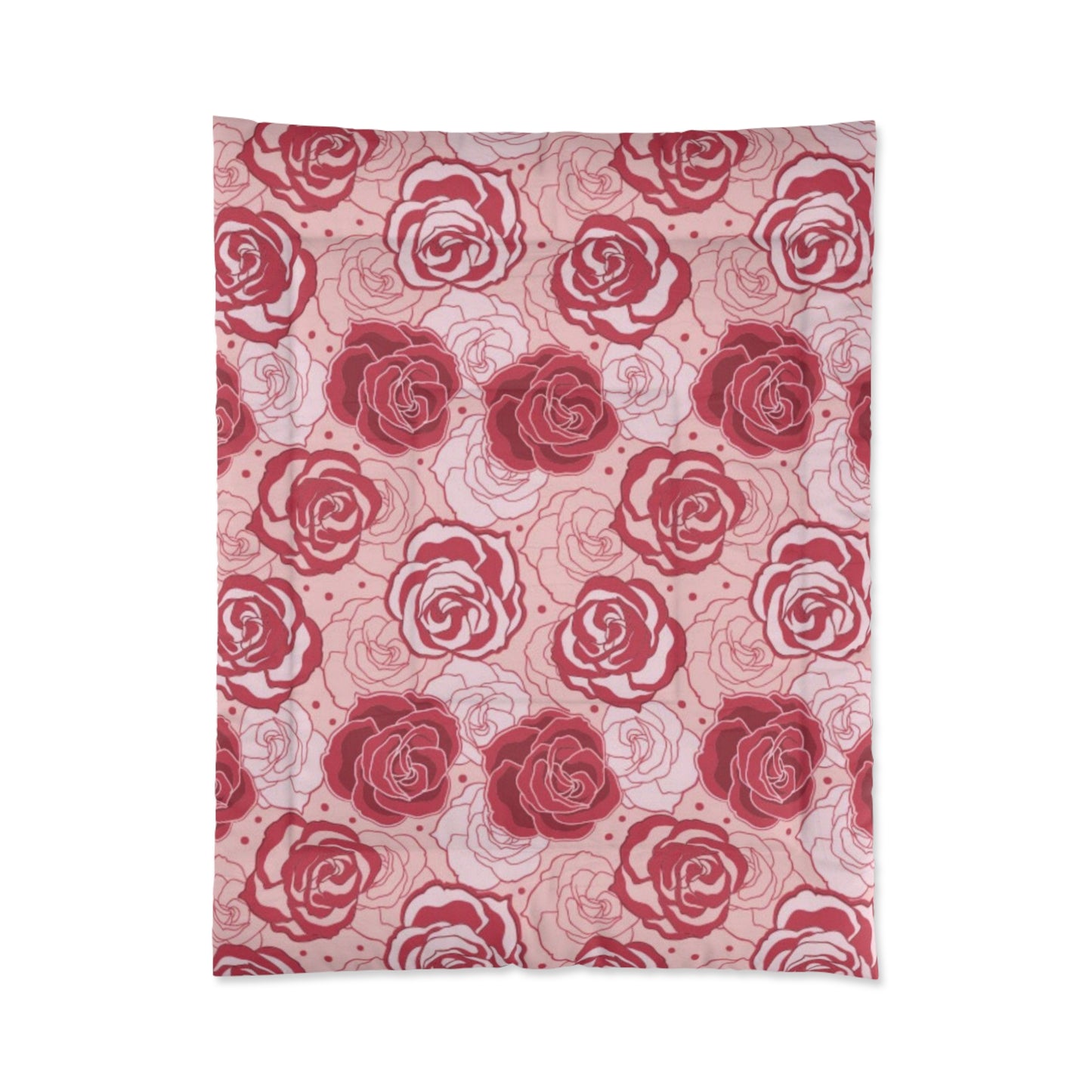 Romantic Rose Garden Comforter & Pillow Set – Pink & Red Floral Elegance