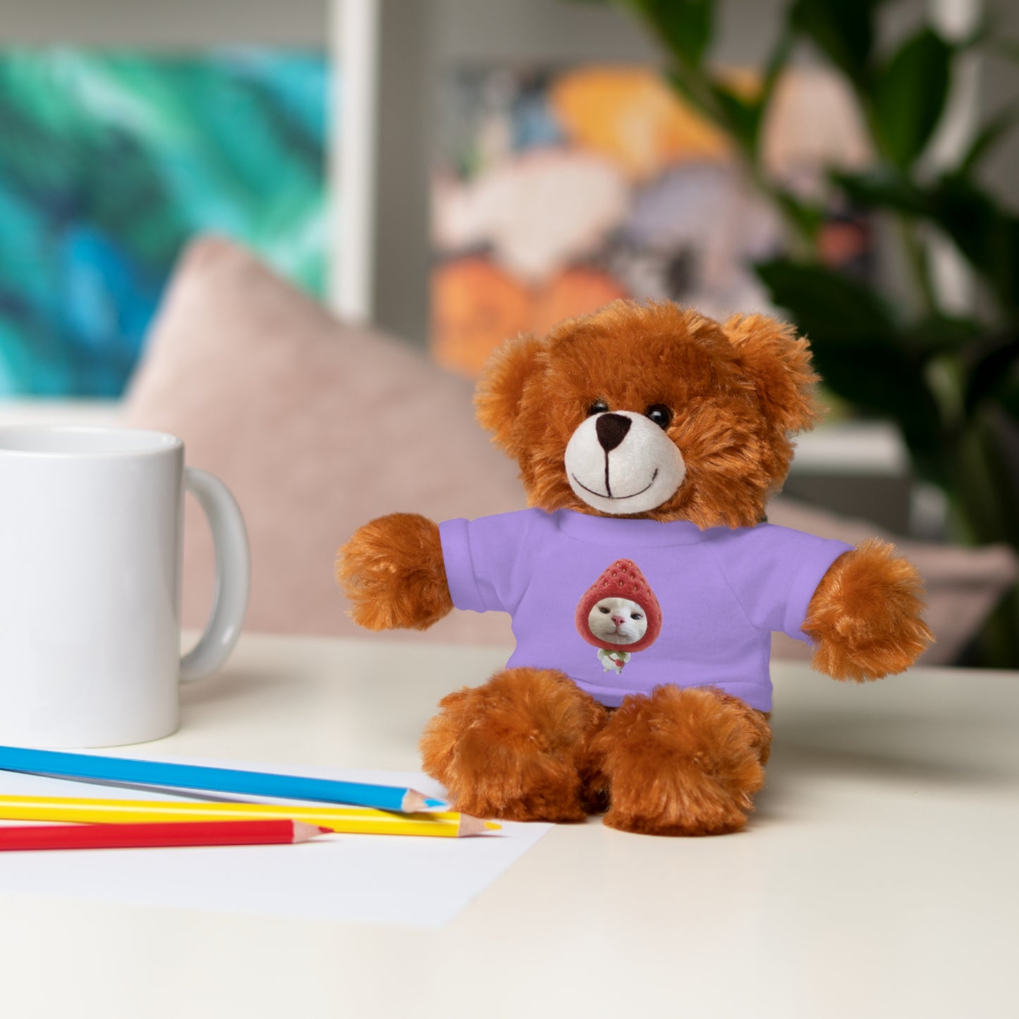 Cute Customizable Stuffed Animals with T-Shirt for Kids, Adorable Gifts, Plush Toys, Birthday Surprises, Collectible Toys, Keepsake Gifts