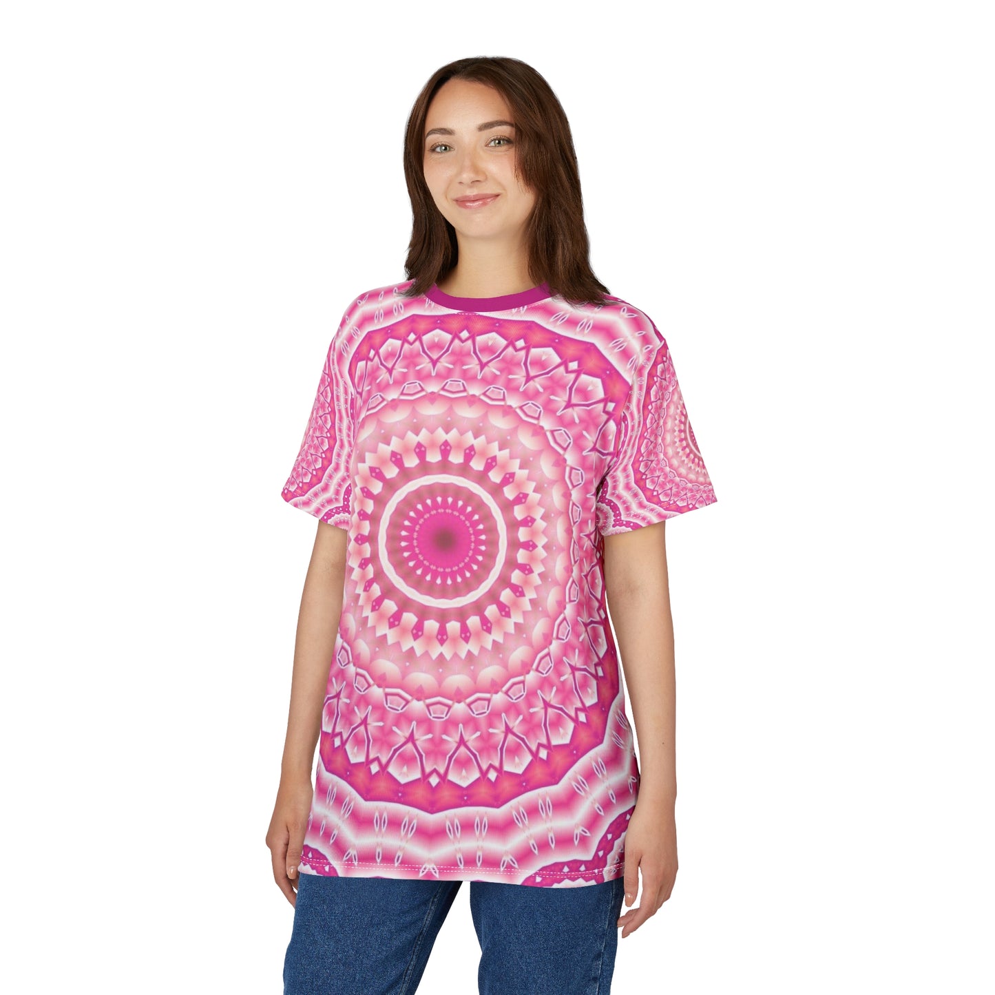 Mandala Scandinavian Pattern Unisex Tee: Vibrant Casual Wear, Bohemian Style, Festival Outfit, Gift for Her, Nature Lover Apparel