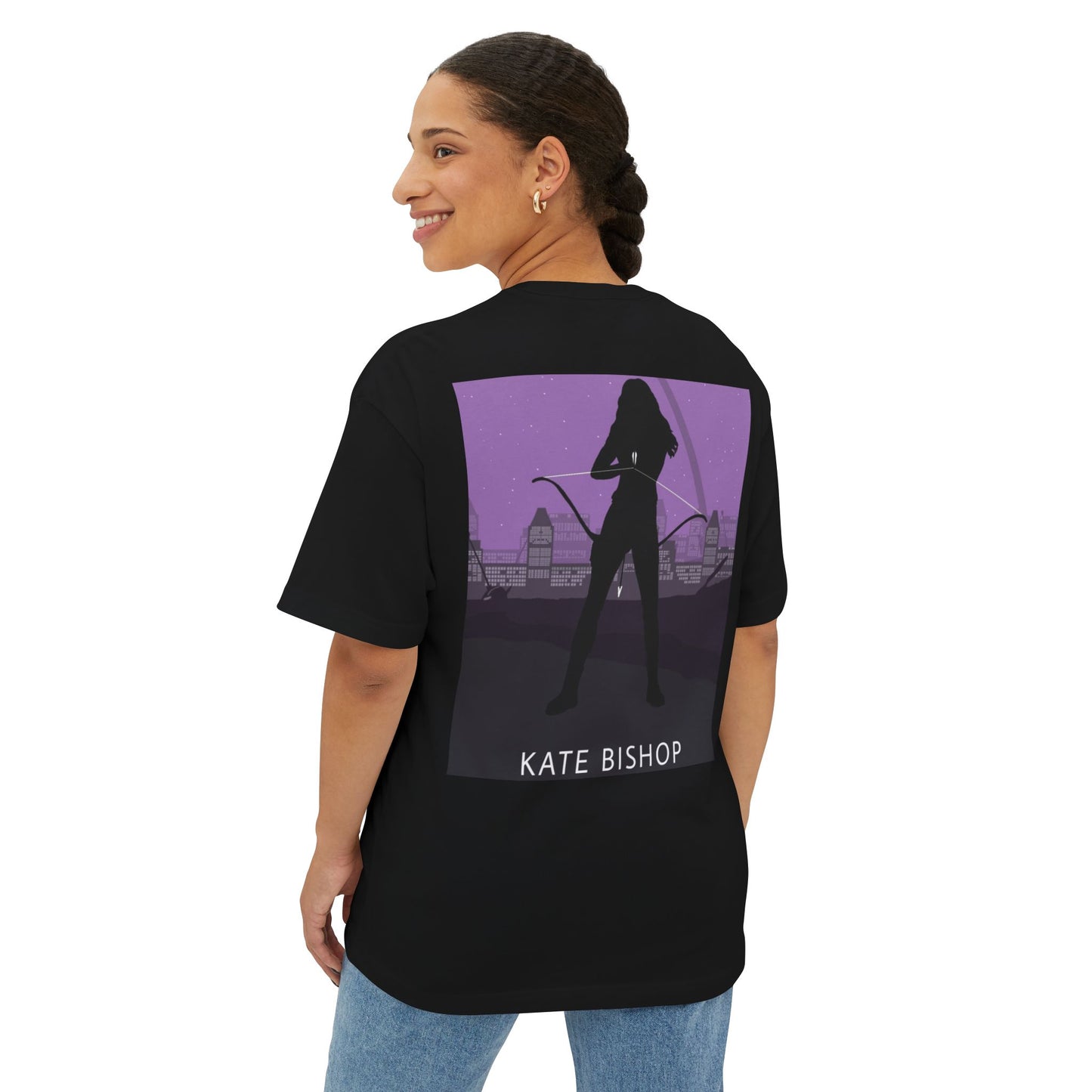 Marvel Kate Bishop Unisex Oversized Tee, Graphic Tee for Comic Fans, Casual Wear, Gifts for Him/Her, Marvel Fan Apparel, Kate Bishop Shirt