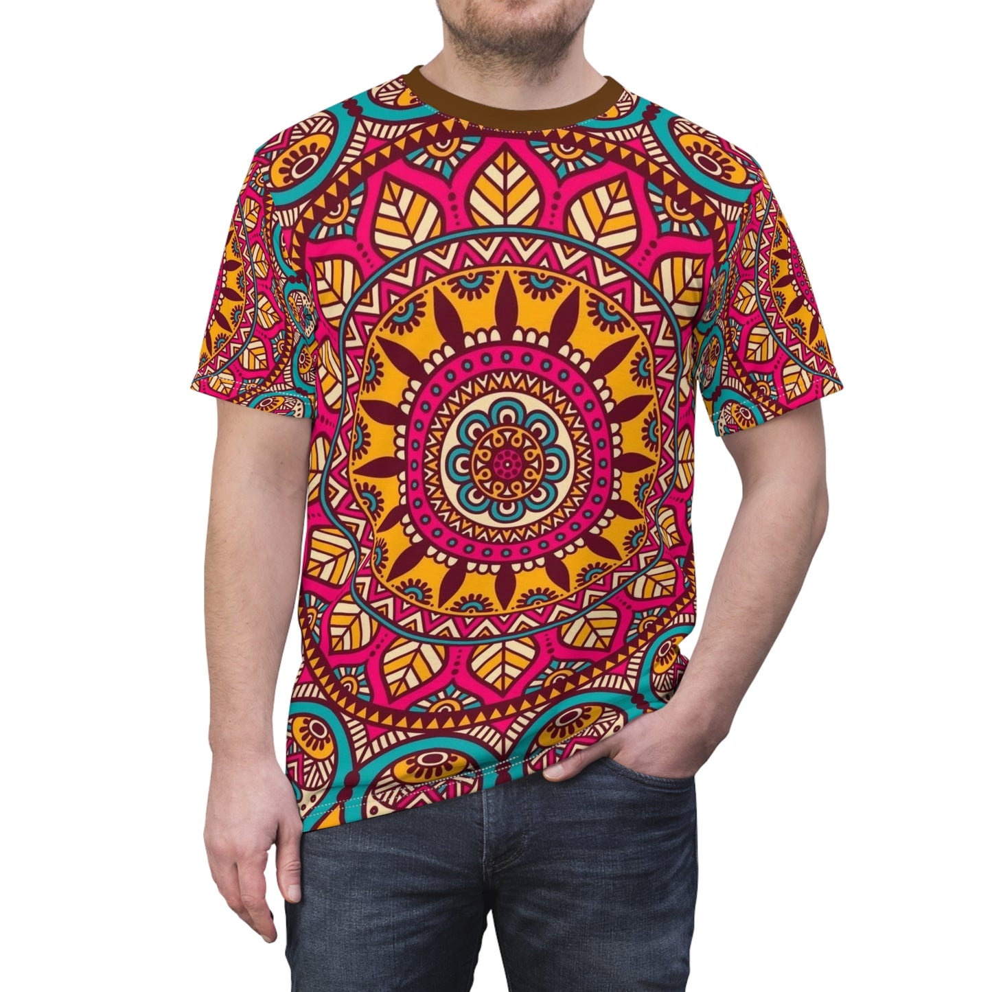 Vibrant Mandala Unisex T-Shirt, Colorful Tee, Art Lover Gift, Boho Style Shirt, Summer Fashion, Casual Wear