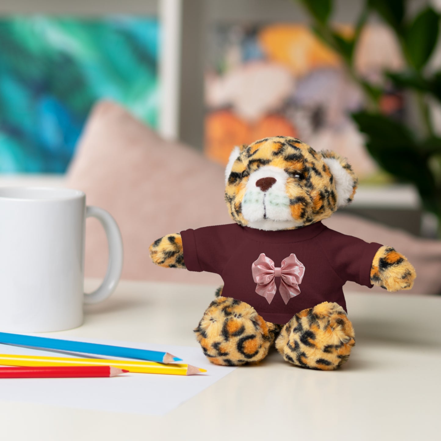 Adorable Customizable Stuffed Animal with Tee, Perfect Gift for Kids, Plush Toy for Birthdays, Baby Shower, Holiday Present, Cuddly Friend