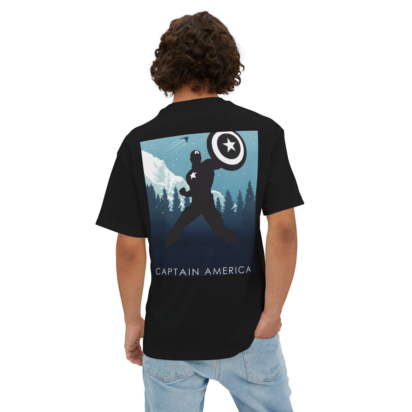 Marvel Captain America Oversized Boxy Tee | Perfect Gift for Comic Fans, Casual Wear, Superhero Merchandise, Marvel Lovers, Holiday Apparel