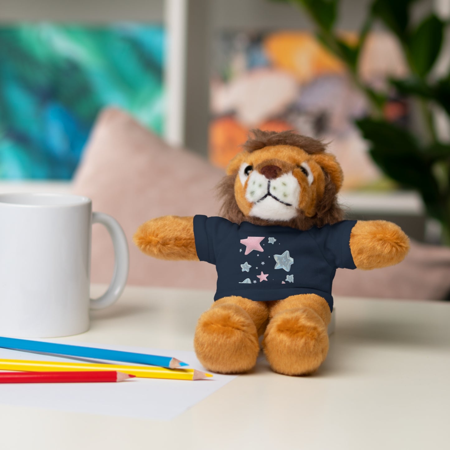 Adorable Stuffed Bear with Tee, Cute Gift for Kids, Soft Plush Toy for Birthdays, Nursery Decor, Cuddle Buddies