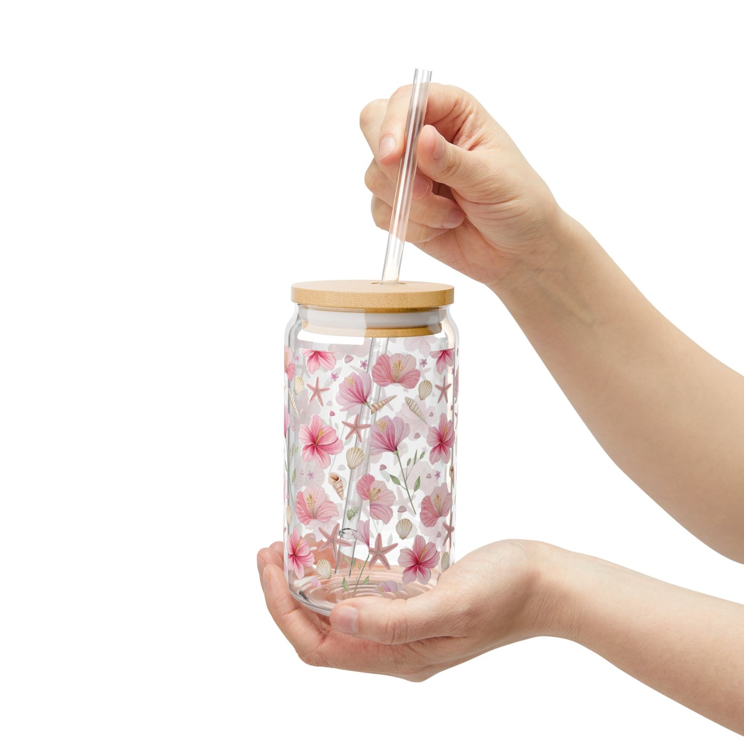 Floral Sipper Glass, Eco-Friendly Drinkware for Home, Summer Parties, Gifts for Flower Lovers, Reusable Glass with Bamboo Lid, Perfect [...]
