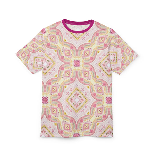 Bohemian Scandinavian Print Tee, Colorful Graphic Shirt, Casual Summer Wear, Unique Gift for Her, Festival Fashion, Everyday Style
