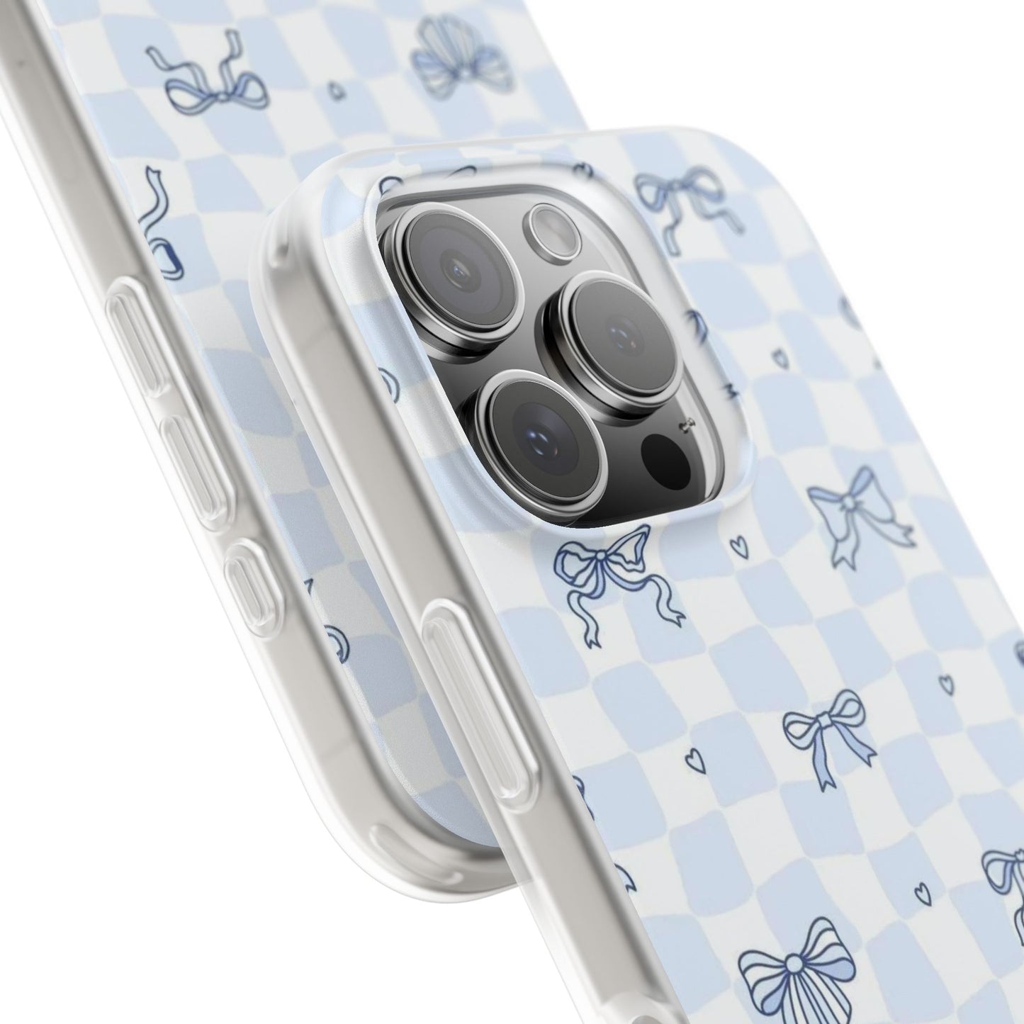 Blue Checkered And Bows Flexi Cases
