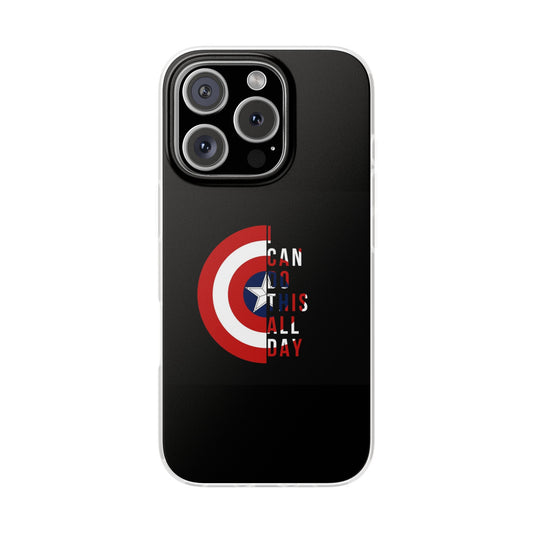 Captain Can Do This All Day Phone Case, Marvel Flexi Case, Superhero Phone Accessory, Gift for Marvel Fans, Geek Chic