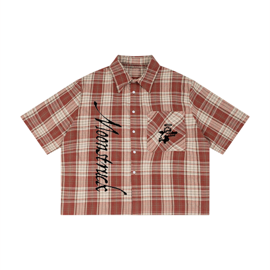 Unisex Plaid Boxy Short Sleeve Shirt
