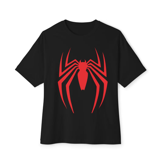 Spider Web Graphic Unisex Oversized Tee, Perfect for Comic Fans, Casual Wear, Gift for Gamers, Halloween Costume, Street Style