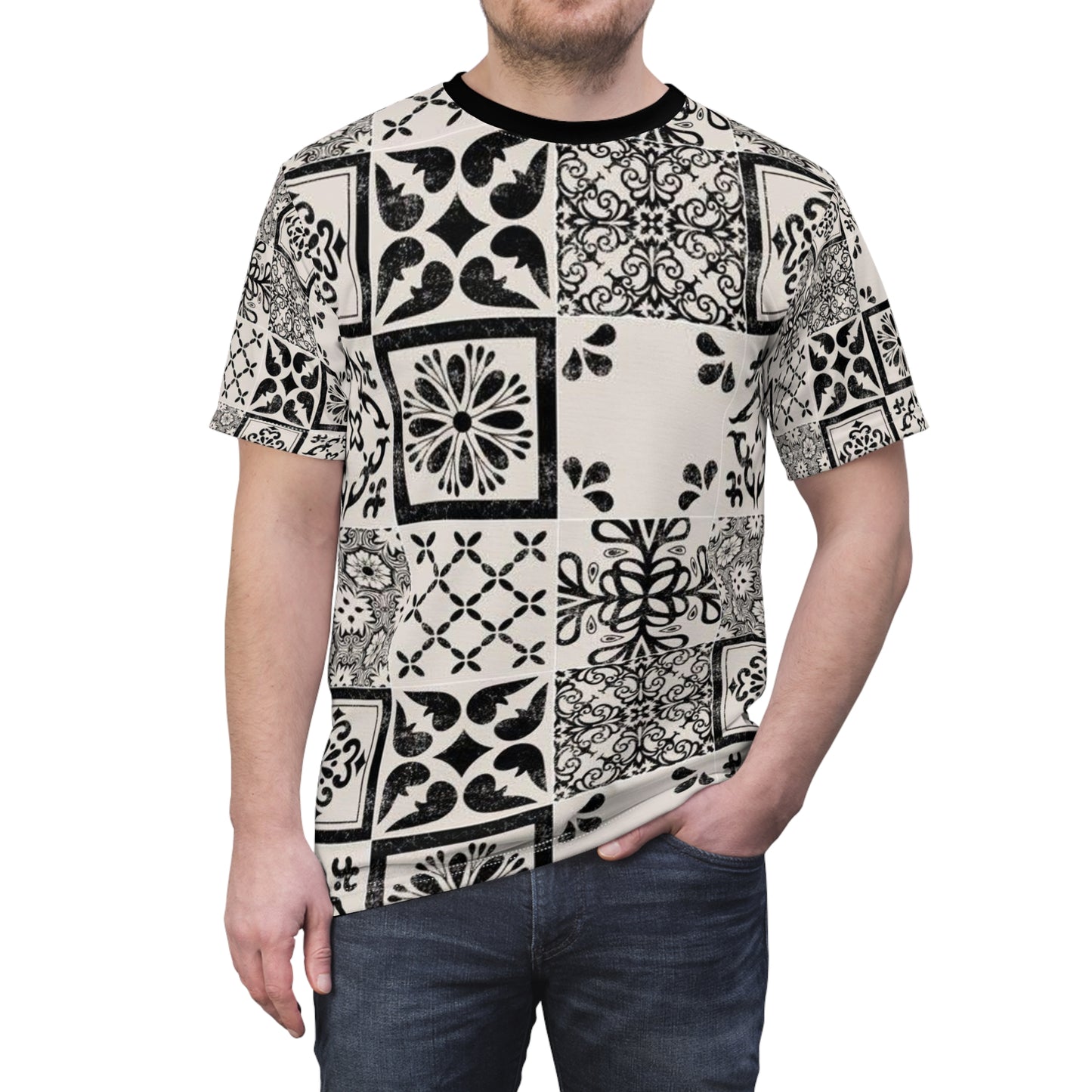 Bohemian Scandinavian Print Unisex Tee, Chic Graphic T-Shirt, Trendy Casual Top, Gift for Art Lovers, Stylish Everyday Wear, Unique Fashion Statement