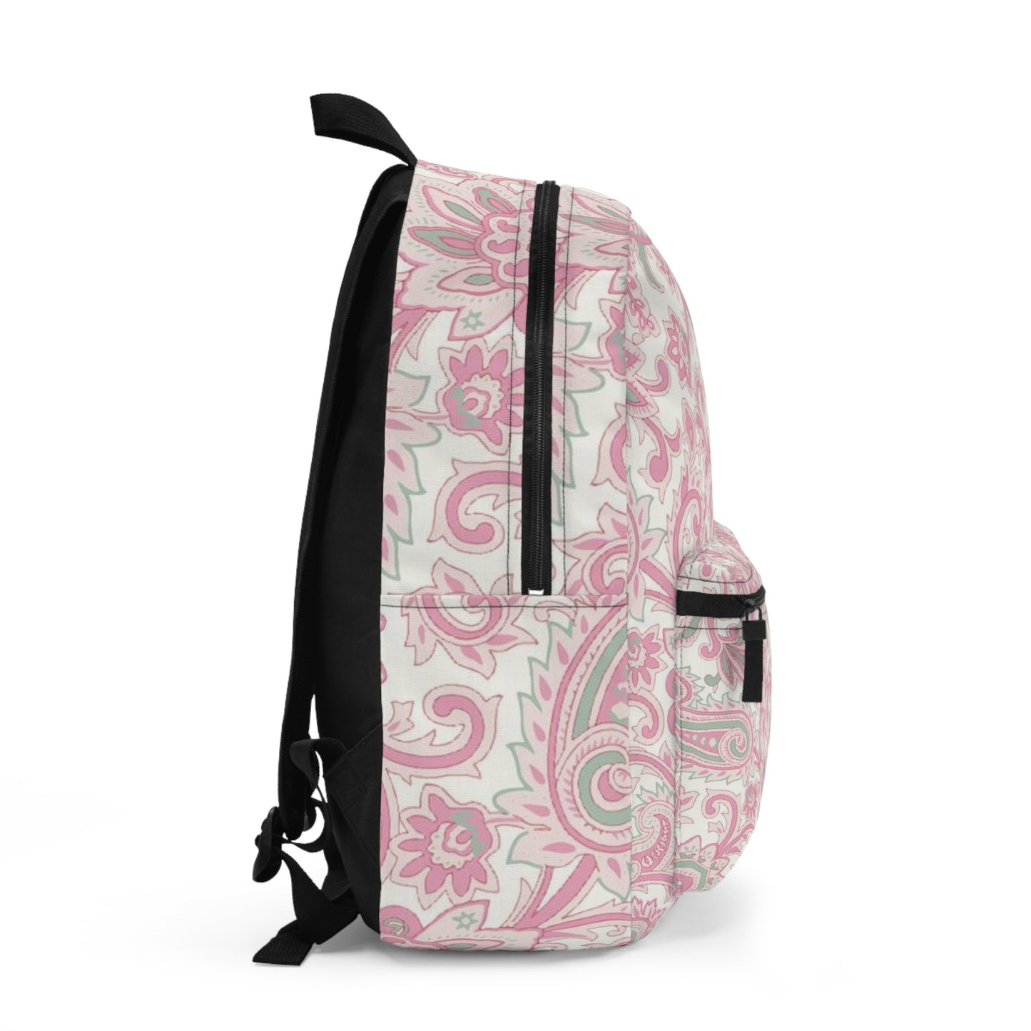 Chic Scandinavian Backpack for Everyday Use, Cute School Bag, Travel Backpack, Vintage Style Rucksack, Pink Paisley Design