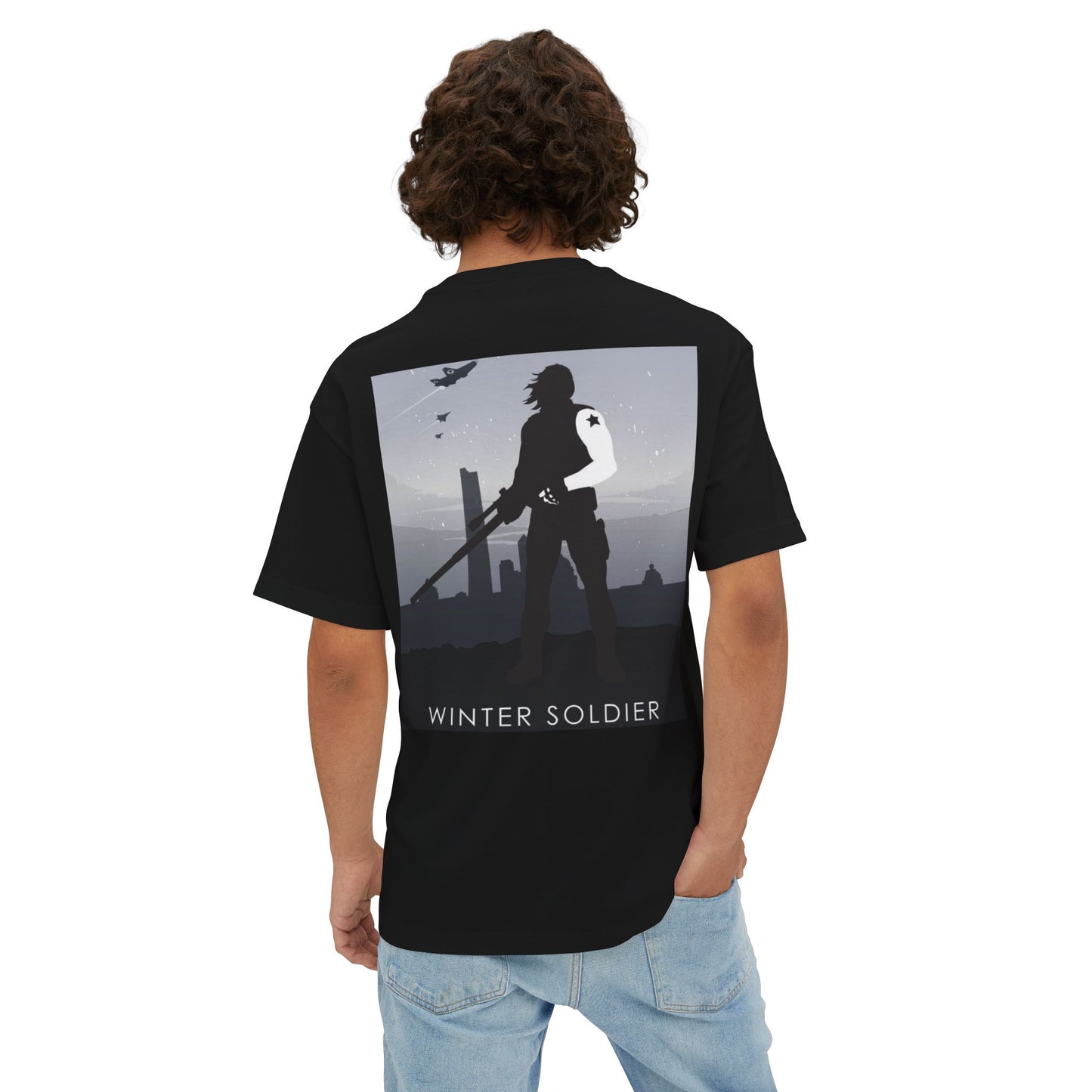 Marvel and Winter Soldier Graphic Oversized Tee, Casual Wear, Superhero Fan Tee, Gift for Him/Her, Comic Con Apparel