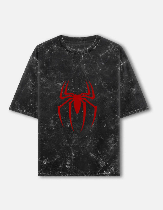 Men's Spider-Man Acid Washed Oversize Tee, Graphic Tee, Marvel Shirt, Superhero Apparel, Gift for Fans, Casual Wear