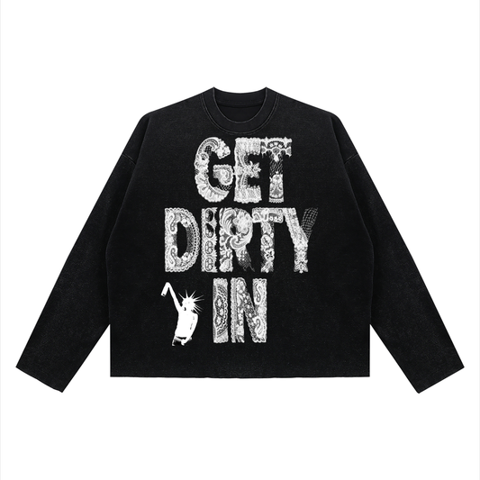 Unisex Vintage Wash Boxy  Waffle Raw Edge T-Shirt