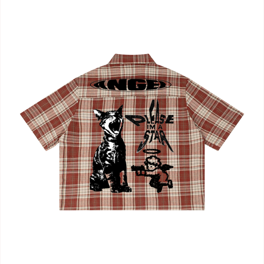 Unisex Plaid Boxy Short Sleeve Shirt